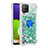 Silikon Hülle Handyhülle Gummi Schutzhülle Flexible Tasche Bling-Bling mit Fingerring Ständer S01 für Samsung Galaxy A22 4G Grün