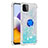 Silikon Hülle Handyhülle Gummi Schutzhülle Flexible Tasche Bling-Bling mit Fingerring Ständer S01 für Samsung Galaxy A22s 5G
