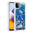 Silikon Hülle Handyhülle Gummi Schutzhülle Flexible Tasche Bling-Bling mit Fingerring Ständer S01 für Samsung Galaxy A22s 5G Blau