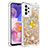 Silikon Hülle Handyhülle Gummi Schutzhülle Flexible Tasche Bling-Bling mit Fingerring Ständer S01 für Samsung Galaxy A23 4G Gold