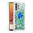 Silikon Hülle Handyhülle Gummi Schutzhülle Flexible Tasche Bling-Bling mit Fingerring Ständer S01 für Samsung Galaxy A32 4G Grün