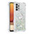 Silikon Hülle Handyhülle Gummi Schutzhülle Flexible Tasche Bling-Bling mit Fingerring Ständer S01 für Samsung Galaxy A32 4G Silber