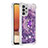 Silikon Hülle Handyhülle Gummi Schutzhülle Flexible Tasche Bling-Bling mit Fingerring Ständer S01 für Samsung Galaxy A32 4G Violett