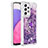Silikon Hülle Handyhülle Gummi Schutzhülle Flexible Tasche Bling-Bling mit Fingerring Ständer S01 für Samsung Galaxy A33 5G Violett