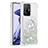 Silikon Hülle Handyhülle Gummi Schutzhülle Flexible Tasche Bling-Bling mit Fingerring Ständer S01 für Xiaomi Mi 11T 5G Silber
