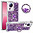 Silikon Hülle Handyhülle Gummi Schutzhülle Flexible Tasche Bling-Bling mit Fingerring Ständer S01 für Xiaomi Mi 12 Lite NE 5G Violett