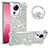 Silikon Hülle Handyhülle Gummi Schutzhülle Flexible Tasche Bling-Bling mit Fingerring Ständer S01 für Xiaomi Mi 13 Lite 5G Hellblau