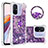 Silikon Hülle Handyhülle Gummi Schutzhülle Flexible Tasche Bling-Bling mit Fingerring Ständer S01 für Xiaomi Poco C55 Violett