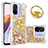 Silikon Hülle Handyhülle Gummi Schutzhülle Flexible Tasche Bling-Bling mit Fingerring Ständer S01 für Xiaomi Redmi 11A 4G Gold
