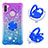 Silikon Hülle Handyhülle Gummi Schutzhülle Flexible Tasche Bling-Bling mit Fingerring Ständer S02 für Samsung Galaxy A11