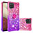 Silikon Hülle Handyhülle Gummi Schutzhülle Flexible Tasche Bling-Bling mit Fingerring Ständer S02 für Samsung Galaxy A12 5G Pink