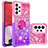 Silikon Hülle Handyhülle Gummi Schutzhülle Flexible Tasche Bling-Bling mit Fingerring Ständer S02 für Samsung Galaxy A13 4G Pink