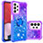 Silikon Hülle Handyhülle Gummi Schutzhülle Flexible Tasche Bling-Bling mit Fingerring Ständer S02 für Samsung Galaxy A13 4G Violett