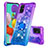 Silikon Hülle Handyhülle Gummi Schutzhülle Flexible Tasche Bling-Bling mit Fingerring Ständer S02 für Samsung Galaxy A51 5G Violett