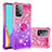 Silikon Hülle Handyhülle Gummi Schutzhülle Flexible Tasche Bling-Bling mit Fingerring Ständer S02 für Samsung Galaxy A52s 5G Pink