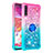 Silikon Hülle Handyhülle Gummi Schutzhülle Flexible Tasche Bling-Bling mit Fingerring Ständer S02 für Samsung Galaxy A70 Rosa
