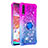Silikon Hülle Handyhülle Gummi Schutzhülle Flexible Tasche Bling-Bling mit Fingerring Ständer S02 für Samsung Galaxy A70 Violett