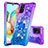 Silikon Hülle Handyhülle Gummi Schutzhülle Flexible Tasche Bling-Bling mit Fingerring Ständer S02 für Samsung Galaxy A71 4G A715 Violett