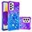 Silikon Hülle Handyhülle Gummi Schutzhülle Flexible Tasche Bling-Bling mit Fingerring Ständer S02 für Samsung Galaxy A73 5G Violett