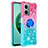 Silikon Hülle Handyhülle Gummi Schutzhülle Flexible Tasche Bling-Bling mit Fingerring Ständer S02 für Xiaomi Redmi 11 Prime 5G Rosa