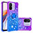 Silikon Hülle Handyhülle Gummi Schutzhülle Flexible Tasche Bling-Bling mit Fingerring Ständer S02 für Xiaomi Redmi 12C 4G Violett
