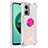 Silikon Hülle Handyhülle Gummi Schutzhülle Flexible Tasche Bling-Bling mit Fingerring Ständer S03 für Xiaomi Redmi 11 Prime 5G Rosa