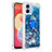 Silikon Hülle Handyhülle Gummi Schutzhülle Flexible Tasche Bling-Bling mit Fingerring Ständer YB1 für Samsung Galaxy A04E Blau