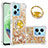 Silikon Hülle Handyhülle Gummi Schutzhülle Flexible Tasche Bling-Bling mit Fingerring Ständer YB1 für Xiaomi Poco X5 5G Gold