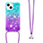 Silikon Hülle Handyhülle Gummi Schutzhülle Flexible Tasche Bling-Bling mit Schlüsselband Lanyard S01 für Apple iPhone 13