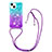 Silikon Hülle Handyhülle Gummi Schutzhülle Flexible Tasche Bling-Bling mit Schlüsselband Lanyard S01 für Apple iPhone 13