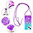 Silikon Hülle Handyhülle Gummi Schutzhülle Flexible Tasche Bling-Bling mit Schlüsselband Lanyard S01 für Apple iPhone 13