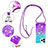 Silikon Hülle Handyhülle Gummi Schutzhülle Flexible Tasche Bling-Bling mit Schlüsselband Lanyard S01 für Apple iPhone 14 Pro