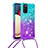 Silikon Hülle Handyhülle Gummi Schutzhülle Flexible Tasche Bling-Bling mit Schlüsselband Lanyard S01 für Samsung Galaxy A02s