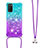 Silikon Hülle Handyhülle Gummi Schutzhülle Flexible Tasche Bling-Bling mit Schlüsselband Lanyard S01 für Samsung Galaxy A02s