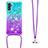 Silikon Hülle Handyhülle Gummi Schutzhülle Flexible Tasche Bling-Bling mit Schlüsselband Lanyard S01 für Samsung Galaxy A04s