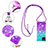 Silikon Hülle Handyhülle Gummi Schutzhülle Flexible Tasche Bling-Bling mit Schlüsselband Lanyard S01 für Samsung Galaxy A12 5G