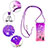 Silikon Hülle Handyhülle Gummi Schutzhülle Flexible Tasche Bling-Bling mit Schlüsselband Lanyard S01 für Samsung Galaxy A20