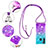 Silikon Hülle Handyhülle Gummi Schutzhülle Flexible Tasche Bling-Bling mit Schlüsselband Lanyard S01 für Samsung Galaxy A21