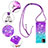 Silikon Hülle Handyhülle Gummi Schutzhülle Flexible Tasche Bling-Bling mit Schlüsselband Lanyard S01 für Samsung Galaxy A22s 5G