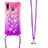 Silikon Hülle Handyhülle Gummi Schutzhülle Flexible Tasche Bling-Bling mit Schlüsselband Lanyard S01 für Samsung Galaxy A30