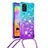 Silikon Hülle Handyhülle Gummi Schutzhülle Flexible Tasche Bling-Bling mit Schlüsselband Lanyard S01 für Samsung Galaxy A31