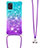 Silikon Hülle Handyhülle Gummi Schutzhülle Flexible Tasche Bling-Bling mit Schlüsselband Lanyard S01 für Samsung Galaxy A31