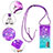 Silikon Hülle Handyhülle Gummi Schutzhülle Flexible Tasche Bling-Bling mit Schlüsselband Lanyard S01 für Samsung Galaxy A32 4G