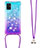 Silikon Hülle Handyhülle Gummi Schutzhülle Flexible Tasche Bling-Bling mit Schlüsselband Lanyard S01 für Samsung Galaxy A71 4G A715