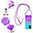 Silikon Hülle Handyhülle Gummi Schutzhülle Flexible Tasche Bling-Bling mit Schlüsselband Lanyard S01 für Samsung Galaxy F02S SM-E025F