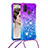 Silikon Hülle Handyhülle Gummi Schutzhülle Flexible Tasche Bling-Bling mit Schlüsselband Lanyard S01 für Samsung Galaxy M21