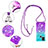 Silikon Hülle Handyhülle Gummi Schutzhülle Flexible Tasche Bling-Bling mit Schlüsselband Lanyard S01 für Samsung Galaxy M21s