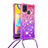 Silikon Hülle Handyhülle Gummi Schutzhülle Flexible Tasche Bling-Bling mit Schlüsselband Lanyard S01 für Samsung Galaxy M31 Prime Edition