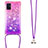 Silikon Hülle Handyhülle Gummi Schutzhülle Flexible Tasche Bling-Bling mit Schlüsselband Lanyard S01 für Samsung Galaxy M40S