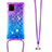 Silikon Hülle Handyhülle Gummi Schutzhülle Flexible Tasche Bling-Bling mit Schlüsselband Lanyard S01 für Samsung Galaxy M60s